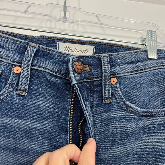 Madewell Size 23 Blue Mid Rise Classic Straight Leg Ankle Cropped Jeans - Picture 5 of 14